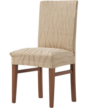 Funda de silla con respaldo elástica Andromeda c.80 Merengue / Crudo 40 / 50x40 / 50