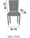 Funda de silla con respaldo elástica Sara c.11 Gris 40 / 50 x 40 / 50 cm.