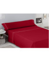 Juego de sábanas Lisos Biés Cala, 3 Piezas, Color Burdeos, Algodón, Cama 80 / 95 (Twin)