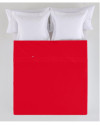 Sábana Encimera COMBI color Rojo - Cama de 135 cm. - 50% Algodón / 50% Poliéster - 144 Hilos