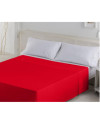 Sábana Encimera COMBI color Rojo - Cama de 135 cm. - 50% Algodón / 50% Poliéster - 144 Hilos