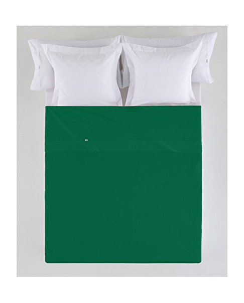 Sábana Encimera COMBI color Verde Billar - Cama de 105 cm. - 50% Algodón / 50% Poliéster - 144 Hilos