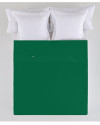 Sábana Encimera COMBI color Verde Billar - Cama de 105 cm. - 50% Algodón / 50% Poliéster - 144 Hilos