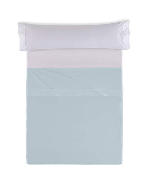 Sábana Encimera De Polialgodón Lisa Azul Celeste Cama De 135/140