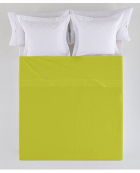 Sábana Encimera De Polialgodón Lisa Pistacho Cama De 105