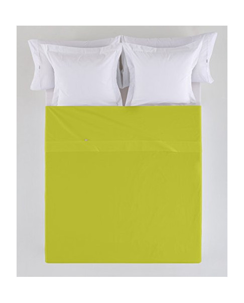 Sábana Encimera De Polialgodón Lisa Pistacho Cama De 105