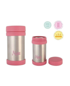 Termo acero inoxidable para alimentos, unisex, color plata y rosa