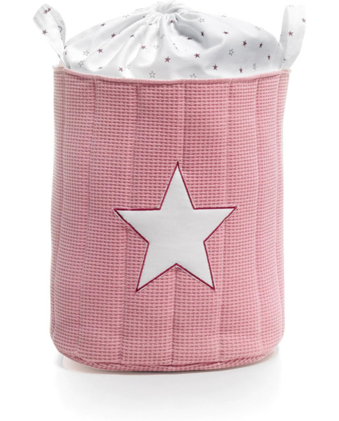 Saco de textil acolchado para juguetes, color rosa