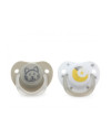 Set de 2 Chupete Gato y Luna gris 3093 6-18 M