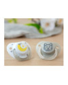 Set de 2 Chupete Gato y Luna gris 3093 6-18 M