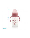 Biberón con asas rosa corazones 3276 6M+ 240 ml.