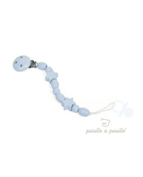 Pinzas/Chupete estrella madera 67070 Blanco/Azul 24x3,5x2 cm.