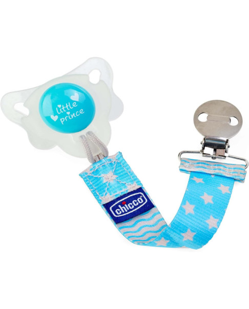 Pack chupete Physio Micro 0-2m/clip azul