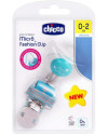 Pack chupete Physio Micro 0-2m/clip azul