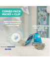 Pack chupete Physio Micro 0-2m/clip azul