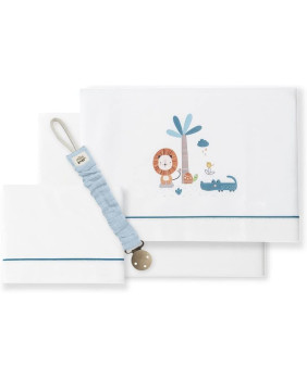 Tríptico León Palmera 03309-60 bco/petróleo Cuna