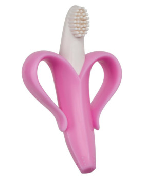 Cepillo dental iniciación Plátano BB0102 Rosa De 0-24 meses