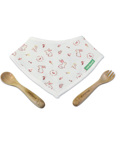 Set de bandana+cubiertos Natur picneat Bunny 89317 3 piezas
