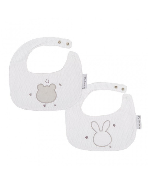 Set de 2 baberos 20x25 Complementos Blanco Gris Bimbidreams 29004420
