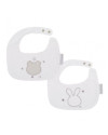 Set de 2 baberos 20x25 Complementos Blanco Gris Bimbidreams 29004420