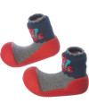 Zapatos para bebés Dinosaur rojo/gris ADI0201 Euro 19