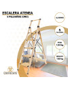 Escalera Aluminio con Mango (Oro) 5 peldaños Atenea