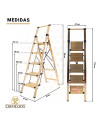 Escalera Aluminio con Mango (Oro) 5 peldaños Atenea