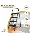 Escalera de aluminio con mango y peldaños de plástico (negro) 4 peldaños Helena