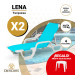 ¡OFERTA! Lote de 2 tumbonas LENA Turquesa + 1 Mesita Solid Blanca