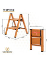 Escalera de aluminio sin mango (Madera) 2 peldaños Tiara