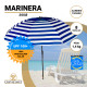 MARINERA 200 cm con Espiral y Poste de Recorrido Total. 8 Varillas.  PROTECCIÓN Total contra los Rayos UV