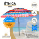ÉTNICA 200 cm con Espiral y Poste de Recorrido Total. 8 varillas. PROTECCIÓN Total contra los Rayos UV