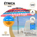 ÉTNICA 200 cm con Espiral y Poste de Recorrido Total. 8 varillas. PROTECCIÓN Total contra los Rayos UV