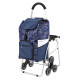 Carro de la compra de 6 ruedas plegable con asiento 12 Letras Azules
