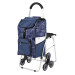 Carro de la compra de 6 ruedas plegable con asiento 12 Letras Azules