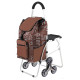 Carro de la compra de 6 ruedas plegable con asiento 13 Letras Marrones
