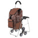 Carro de la compra de 6 ruedas plegable con asiento 13 Letras Marrones