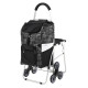 Carro de la compra de 6 ruedas plegable con asiento 11 Letras Negras
