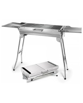 Parrilla grande de doble asa (acero inoxidable) open 112*30*71cm. fold: 60*30*18cm