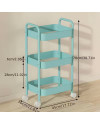 Organizador pequeñó Multiusos de Metal 3 Niveles Con Rueda  (Azul)