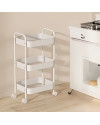 Organizador pequeñó Multiusos de Metal 3 Niveles Con Rueda  (Blanco)