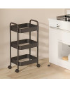 Organizador pequeñó Multiusos de Metal 3 Niveles Con Rueda  (Negro)