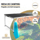 Mesa de Camping Plegable Rectangular 120x80 cm con Asa de Transporte