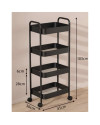 Organizador Multiusos de Metal 5 Niveles Con Ruedas