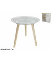 MESA AUXILIAR MADERA + MDF CASSIE 40 x 41 cm PLATA