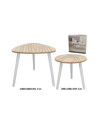 SET 2 MESAS AUXILIARES MADERA + MDF DARREN 48 x 48 x 45 cm PINO