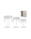 SET 3 MESAS AUXILIARES MADERA + MDF DARREN 59 x 59 x 49 cm BLANCO