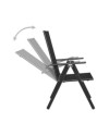 SILLA PLEGABLE 7 POSICIONES 56 x 65 x 103 cm ACERO ANTRACITA