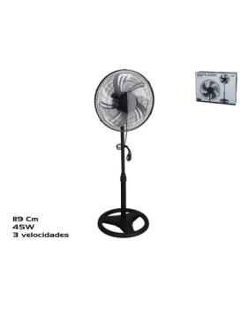 VENTILADOR DE PIE 40 cm 45W 1,19MT 3 VELOCIDADES