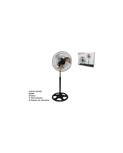 VENTILADOR DE PIE 45 cm NEGRO 60W 1.3MT 3 VEL